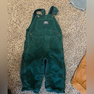 Oshkosh B’gosh Green Corduroy Overalls, 12m Like New